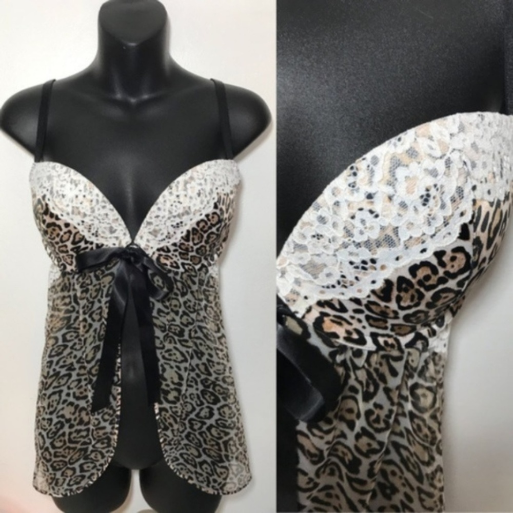Victoria’s Secret Lace Cheetah Lingerie Bra 36D